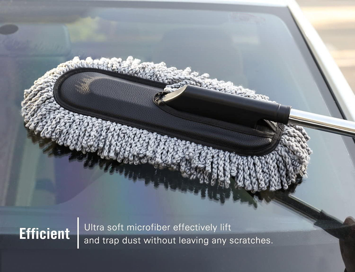 No Dust Magic Car Duster With Handle 360 Degree Rotating Mop